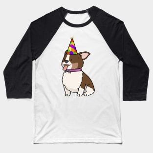 Cute corgi in party hat cartoon Baseball T-Shirt